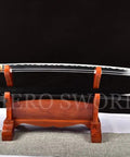 Dope Non Sharpened Aluminum Steel Katana Sword For Practice Laido Japanese Samurai Style on wooden stand