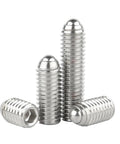 Built Tough 304 Stainless Steel Spring Ball Plunger Set Screws M8 X 40Mm Hex Socket Allen Drive Grade 12.9 Black Industrial Precision Positioning Hardware 5 Pack - three stainless steel ball plungers