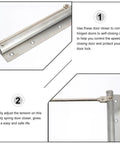 Adjustable Stainless Steel Door Closer With Spring Automatic Close And Buffer Speed Control illustration with features