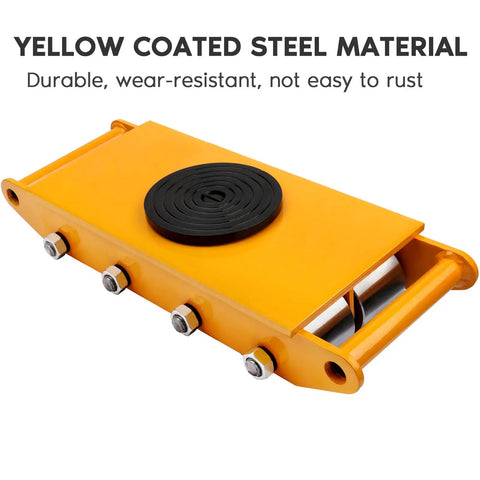 Heavy Duty Machinery Skate Dolly With 360 Degree Free Spin And Eight Reinforced Steel Wheels For No Sweat Factory Moves Up To 26400 Pound Capacity Shop Floor Mover Cart