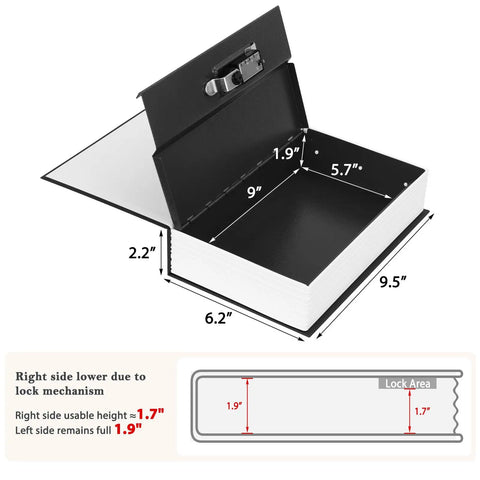 Open Diversion Book Safe With Three Digit Combination Lock Hidden Safe In Plain Sight For Cash Jewelry Passports And Other Valuables Stash Ready Metal Box Nine Point Five By Six Point Two By Two Point Two Inches Black