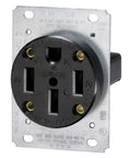 Heavy Duty NEMA 14 50R Flush Mount Receptacle 50 Amp 125 To 250V 3 Pole 4 Wire Side Wire Built Tough Industrial Grade Grounding Steel Strap