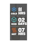 Temperature retention chart for Big Grip Travel Quencher Cream Stainless Steel Bottle For Hot Or Cold Drinks Vacuum Insulated Leakproof Lid 1 Count