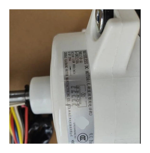 Plug And Play Air Conditioning Outdoor Unit Motor ZWR150-A2 Brushless DC Replacement Fan Motor with visible label and wiring