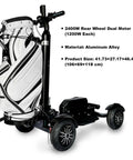 Foldable Electric Golf Scooter With Comfortable Seat And Umbrella Holder Powered By 2400W Dual Brushless Motors And Sweet 48V Battery, aluminum alloy material