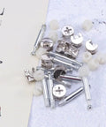 Heavy Duty Cam Lock Fittings Set for Furniture 24 Pieces White Connectors With Anti Rust Iron and Nylon Durable