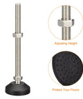 Four Piece Nylon Furniture Levelers Adjustable Swivel Table Feet M12 Thread Universal Machine Stabilizers with sturdy metal bolt.