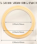 Two Pack 54mm Silicone Steam Ring Gasket Replacement For Breville And Sage Espresso Machines showing dimensions