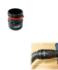 Heavy Duty Vacuum Adapter Compatible With Kärcher Wd Series And Bosch Click Clean Systems. Rugged black plastic design for secure connection.