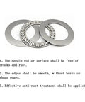 Two Pack High Precision Thrust Needle Roller Bearings With Washers Bearing Steel Material