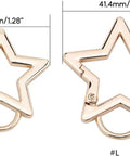 Star Shaped Stainless Steel Keychain Clip Carabiner With Snap Hook And Detachable Key Rings for Easy Organization, two sizes shown