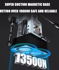 Powerful 1500W Magnetic Drill Press showing super suction magnetic base with 13500N strength for secure operation.