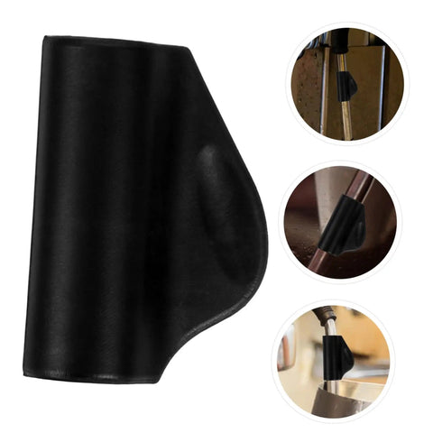 Steam Pipe Rubber Sleeve Replacement Kit For Old Parts No Sweat Install, shown in black with close-ups on pipe applications