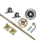 Heavy Duty 32-Inch Live Axle Kit With 420 Sprocket And Brake Disc For 810mm Rear Axle Includes 4-Stud Hubs Pillow Blocks And 37T Sprocket