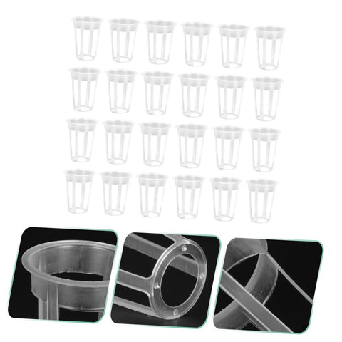 200 Piece Hydroponic Growth Kit For Easy Garden Veggies With Lightweight Breathable Plant Cups And Growth Baskets Ideal For Hydroponic Vegetables Drought Resistant Plant Maintenance And Home Setup, clear plastic cups