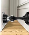 Magnetic Door Stopper Heavy Duty Door Holder With No Drill Wall Or Floor Mount 3M Adhesive And Screws Stainless Steel Black Keeps Doors Open Quietly For Home Or Office