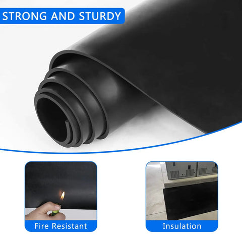 Solid Neoprene Rubber Strips Twelve Inches Wide By One Eighth Inch Thick By Forty Eight Inches Long rolled product image.