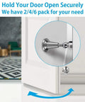 Magnetic Door Stop With Soft Catch, Holds Doors Open Without Slamming, Wall Mount, Stainless Steel Brushed Satin Nickel Chrome Finish