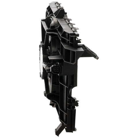 Direct Swap Cooling Fan Assembly For Tesla Model Y 2020 Through 2024 Radiator Fan, single blade side view, durable plastic construction.