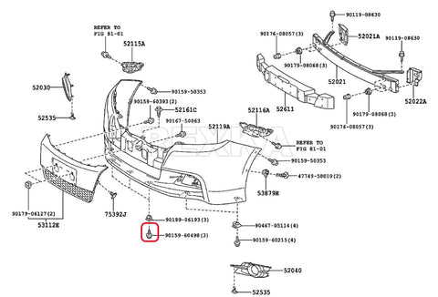 Boss 30 Piece Bumper Cover Bolt Kit For Toyota And Lexus Models 90159-60498 RAV4 Avalon Camry Highlander Prius ES300h GS350