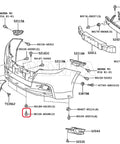 Diagram showing placement of 20 Piece Fender Liner Screw Bolts Kit For Toyota And Lexus Models 90159-60498, highlighted in red.