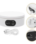 Electric Turntable Display Plate And Rotating Stand For Jewelry Show Photography Prop with USB cable and controls.