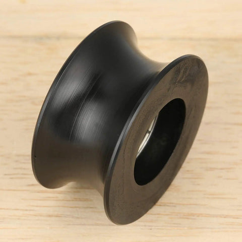 U Type Groove Pulley Roller Guide Wheel 8x39.5x20.1mm With Internal Lubrication For Doors Tracks And Mechanical Equipment Durable Metal Plastic Black Roller For Smooth Low Friction Motion close-up