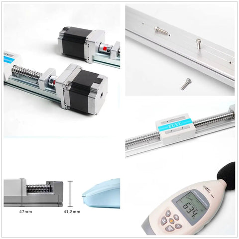 FSK40J Linear Guide Linear Module Ball Screw for CNC with Nema 23 Stepper Motor, close-up of design and components.