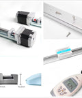 FSK40J 450mm Stroke Motorized Linear Guide Module With Ball Screw For CNC Linear Stage Nema 23 Stepper displayed with components