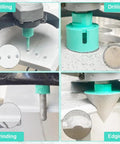 Tile Hole Saw Kit With 10-Piece Core Drill Bits Set From 6mm To 65mm For Porcelain Ceramic Granite Marble Dry Wet Drilling in use