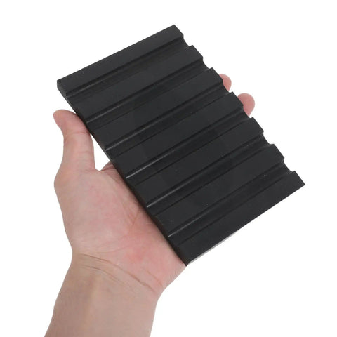 Hand holding High Temp Silicone Heat Press Pen Mat 6x4 Inch With 6 Slots Flat Pad Sublimation Tray