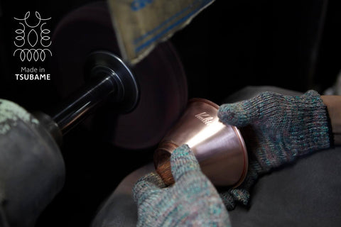 Craftsman polishing Tsubame WDS185 Stainless Steel Coffee Dripper For 2 To 4 Folks With Wave Filter 185 Made In Japan
