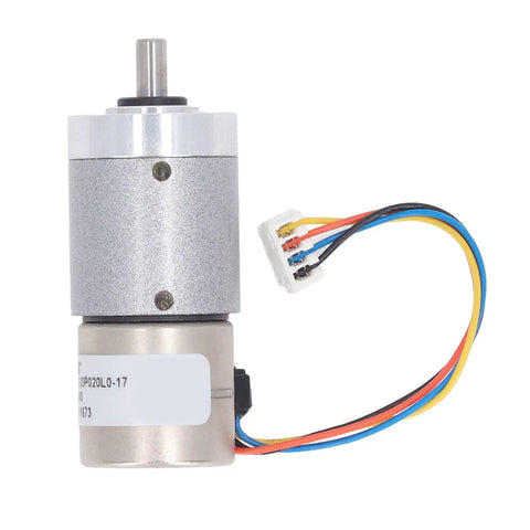 Hardcore Two Phase Four Wire Mini Gear Motor Crafted From Rust Resistant Stainless Steel Helical Gears For Dope 3D Printer Drives And Lightweight Robot Builds, featuring compact design and connecting wires.