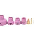 Easy Install Ceramic Welding Cup Set With Alumina Gas Lens Kit For TIG Tools Compatible With Wp20 And Industrial Equipment To Boost Efficiency, pink ceramic cups and fittings.