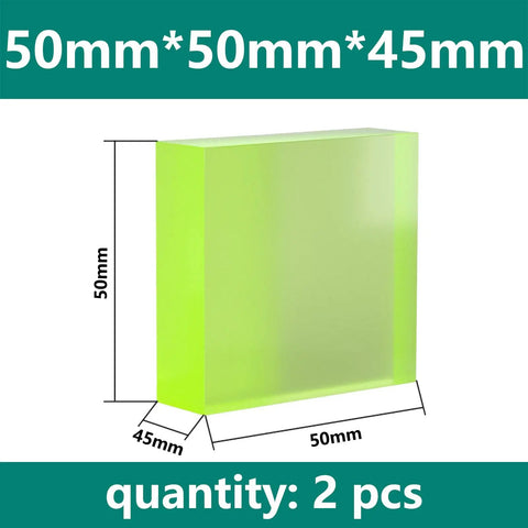 Rugged Pro Grade Rock Solid Polyurethane Blocks 2 Pack Industrial Urethane Wear Pads For Machining, 50mm x 50mm x 45mm.