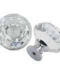 Two Six Pack Crystal Drawer Knobs 1 Point 2 Inch Diamond Glass Cabinet Knobs With Screws For Dresser Drawers Cabinets Wardrobe Pulls Handles
