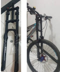 Beefy Front Suspension Fork For Mountain Bikes 26 27.5 29, 130mm Stroke, Straight 1-1/8 Steerer, Double Crown DH mounted on bike