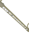 Close-up of 12 Inch Tru Slim Antique Brass LED Picture Light With Adjustable Arm Plug In 2700K Warm White Toggle Switch