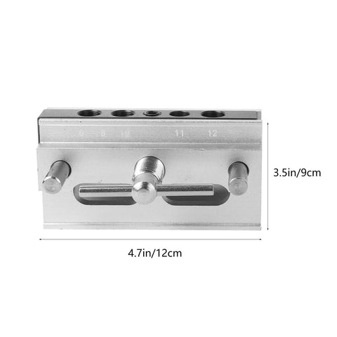 Top Shelf Self Centering Doweling Jig And Sharp Wood Drill Guide With Rugged Steel Bushings, 4.7in x 3.5in, precision tool for cabinetry.