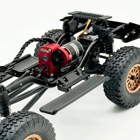 Micro Stellar LCG Power System For SCX24 Gen 2026 Upgrade With Brushless Power And MicroPython ESC installed on RC crawler chassis