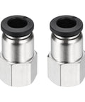 2-Piece Push To Connect Fittings For 1/4 NPT Nickel Plated Brass Straight Pneumatic Female Adapters 0.31 Inch Tube OD 8mm No-Fuss Quick Connect Air Line Black