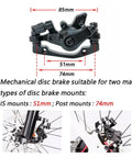 Mechanical Disc Brake Kit With Front And Rear Calipers And 160mm Rotors For Mountain Bikes, Road Bikes, And Folding Bikes