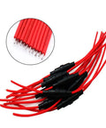 Inline Fuse Holder Kit With Ten 18 AWG Screw Type Fuse Holders And One Hundred Fifty Quick Blow 250V Fuses In Multiple Ratings From 0.1A To 15A
