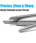 Close-up of screws from 815 Piece Stainless Steel Self Tapping Screw Set With 24 Sizes M3 To M6