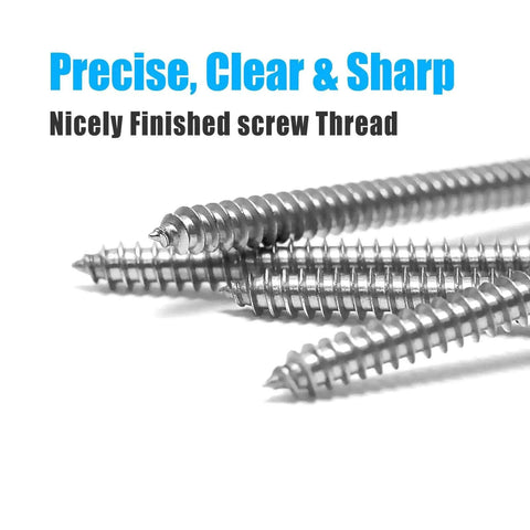 Close-up of screws from 815 Piece Stainless Steel Self Tapping Screw Set With 24 Sizes M3 To M6