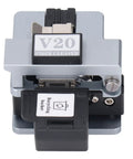 Heavy Duty 3 In 1 Optical Fiber Cleaver With Tungsten Steel Blade in silver and black, featuring recycling bucket and precision cutting design.