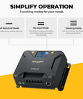 30A MPPT Solar Charge Controller with Low Temp Cutoff App Control and Backlit LCD for 12V 24V Battery Banks display