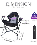 Hammock Camping Chair Set Outdoor Folding Rocker Lawn Seats With High Back And Stand dimensions and weight illustration