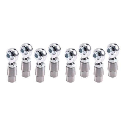 8 Piece Heavy Duty Heim Joint Rod End Kit With Spacers For Steering Automation Linkages Precision Thread Design shown from front angle.