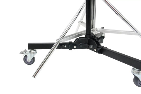 Quick Action Roller Stand Base, Low Profile Wheeled Lighting Rig With No Sweat Fold Setup, Compact Studio Support For Junior And Baby Mounts, Smooth Rolling Gear Cart Straight Fire For Filmmakers